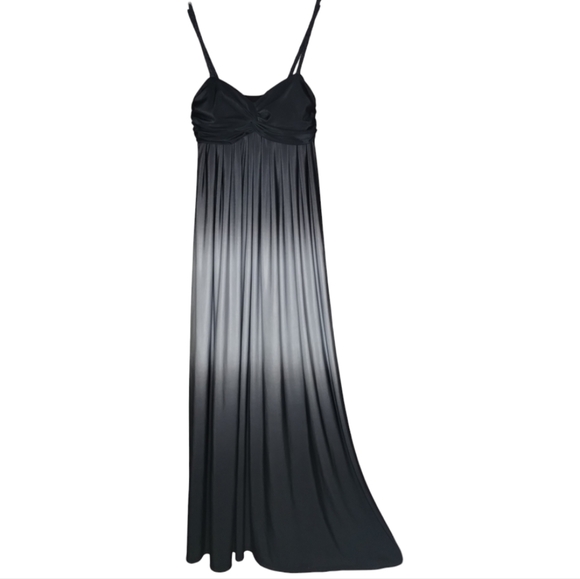 -606 Bisou Bisou Woman Black Charcoal Gray Ombre Long Maxi Sundress Plus Size 4 - Picture 9 of 9